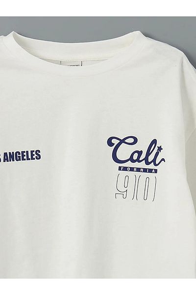 LC Waikiki Girls' T-Shirt and Sweatpants with Los Angeles Print