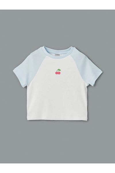 LC Waikiki Tricou Crop pentru fetiță cu gât crew