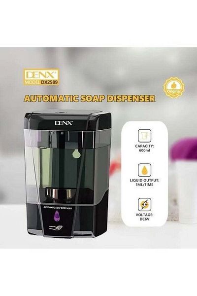 Denx موزع صابون سائل ذكي مثبت على الحائط مزود بمستشعر USB وقابل لإعادة الشحن ومقاوم للماء ورغوي تلقائي