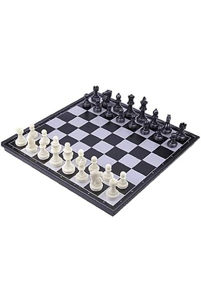 rexa Folding Chess Board Medieval Magnetic Chess Pieces Foldable Chessboard Chess Set Black 25x25cm