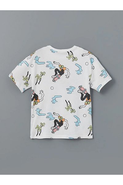 LC Waikiki Tricou pentru băiat din bumbac pieptănat cu decolteu
