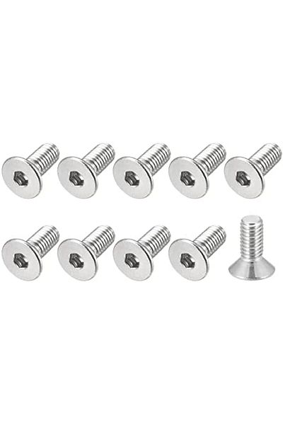 Generic براغي آلية غاطسة ذات رأس مسطح من ميتاليكسيتي، (M3x8mm) 80 قطعة، رأس مقبس من الفولاذ المقاوم للصدأ 304