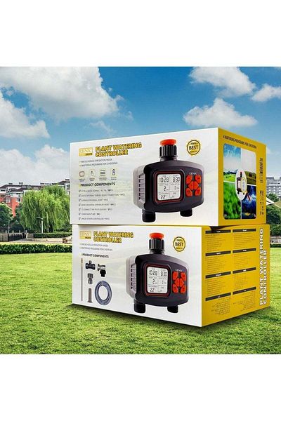 Denx جهاز التحكم في ري النباتات DX2578 مع شاشة LCD كبيرة وأربعة برامج مرنة وسريعة