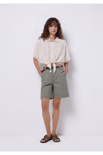 Colin's Slim Fit High Waist Straight Women's Green Shorts