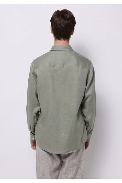 Colin's Cămașă cu mânecă lungă, verde, cu mânecă lungă, cu gât, pentru bărbați