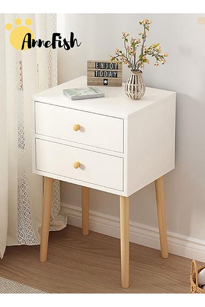 AnneFish 45*35*60cm Nightstand Bedside Table Nightstands End Coffee Table Open Storage Shelf for Bedrooms
