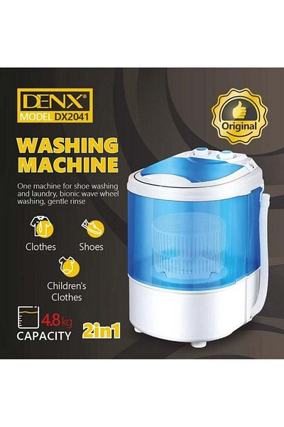 Denx غسالة ملابس وأحذية دينكس (للمنزل والسفر) - سعة 4.8 كجم DX2041