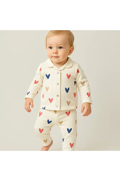nevrankids Baby Girl Colorful Heart 2-Piece Pajama Set