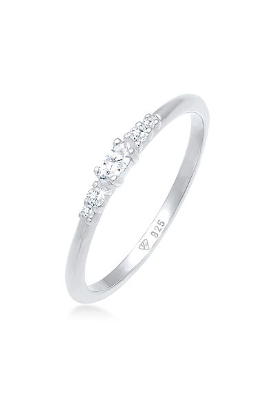 ELLI Ring Damen Marquise Elegant Verlobung mit Zirkonia Kristallen in 925 Sterling Silber