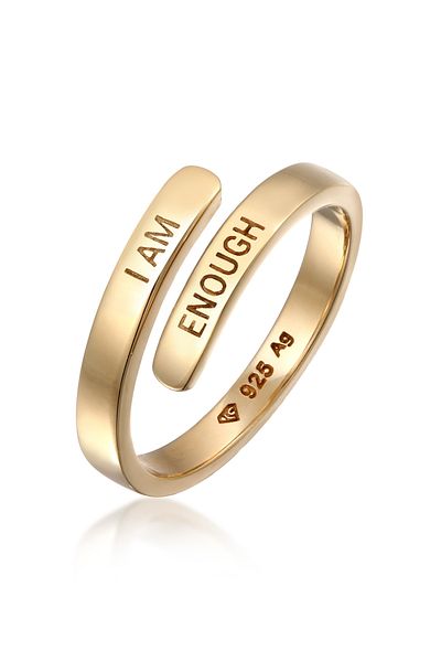 ELLI Ring Wrap Ring Women Message I Am Enough 925 Sterling Silver Resizable