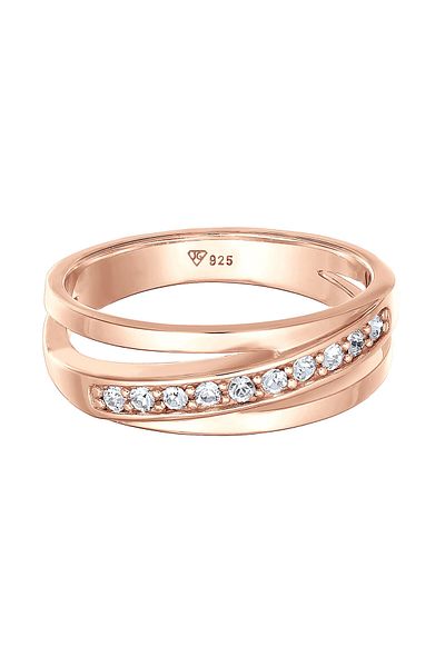 ELLI Damenring – 925er Sterlingsilber mit exquisitem Band und Kristallen