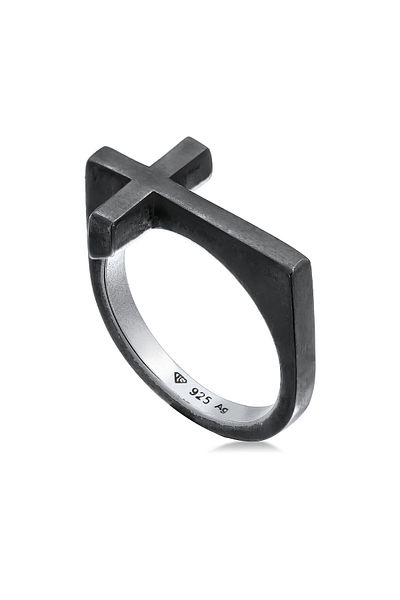 KUZZOI Ring Herren Kreuz Glaube Schlicht In 925 Sterling Silber