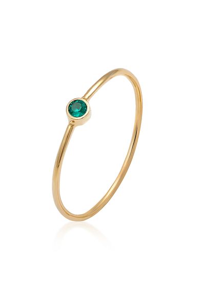 ELLI Ring Damen Solitär Stapel Filigran Mit Kristallen Grün In 925 Sterling Silber Vergoldet
