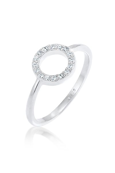 ELLI Ring Damen Kreis Filigran Geo Mit Kristallen In 925 Sterling Silber