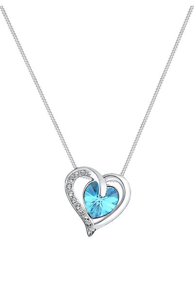 ELLI Halskette Damen Herz mit Kristallen in 925 Sterling Silber