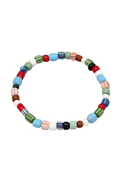 KUZZOI Armband Herren Beads Bunt mit Süßwasserzuchtperlen in 925 Sterling Silber