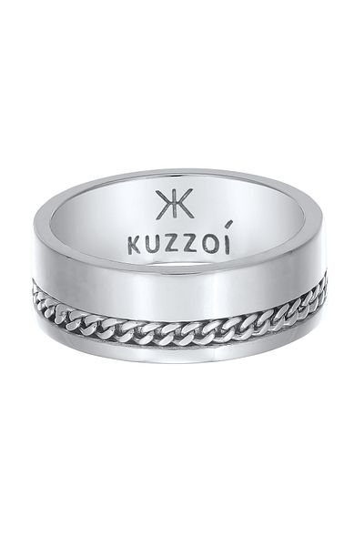 KUZZOI Ring Herrenband klobige Kette aus 925 Sterling Silber