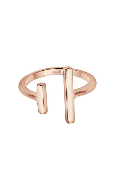 ELLI Geo-Ring für Damen – Stab offen, minimalistisches Design, 925er Sterlingsilber