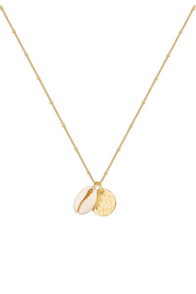 ELLI Necklace Ladies Satte Chain Platelet Kauri Shell Pendant Trend In 925 Sterling Silver