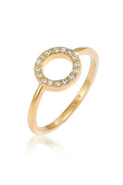 ELLI Ring Ladies Circle Filigree Geo With Crystals In 925 Sterling Silver