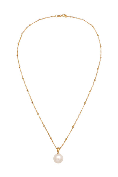 ELLI Dámský náhrdelník s přívěskem, elegantní kuličky, perly z mušlí, pozlacený