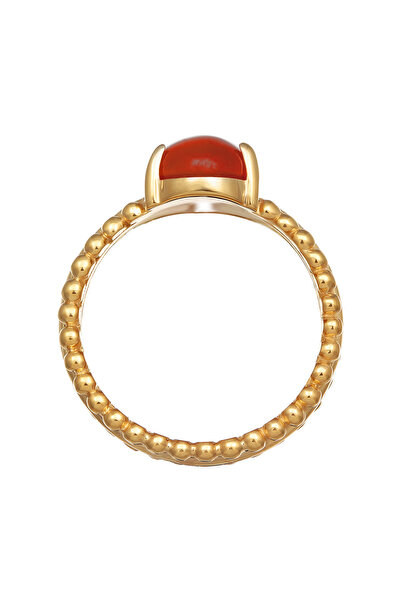 ELLI Prsten PREMIUM Dámský prsten s karneolem, pozlacený 925 sterlingovým stříbřem