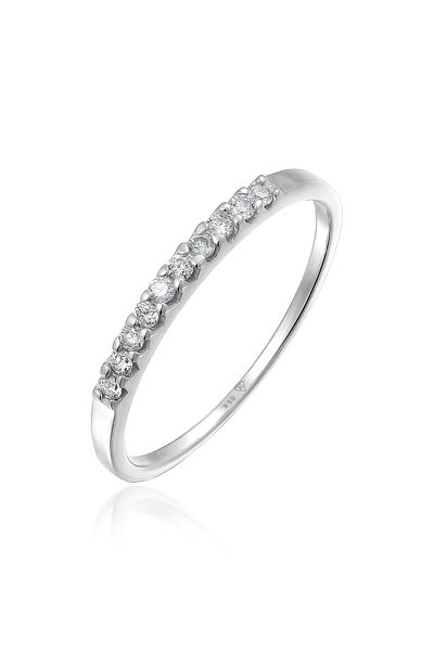 ELLI Ring Damen Verlobung Elegant Funkelnd Mit Brillanten (0,15 CT.) In 585 Weißgold