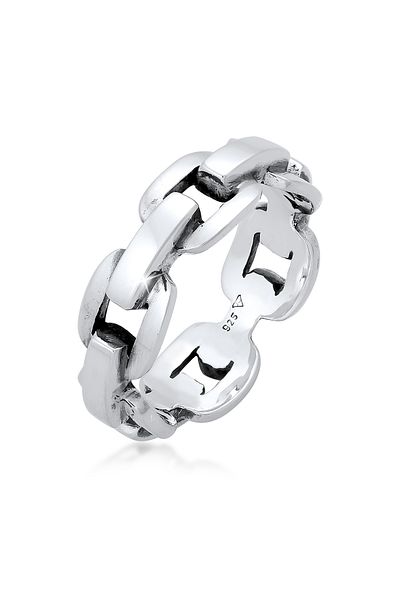 KUZZOI Ring Herren Kettenoptik Robust Aus 925 Sterling Silber