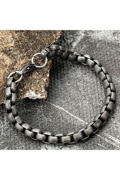 REDz Accessories Brățară cu legături, bărbați, oțel inoxidabil, negru