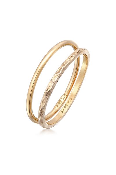 ELLI Ring Ladies Band Set Of 2 Stack In 925 Sterling Silver