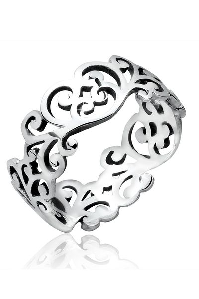 ELLI Ring Ornament Cut Out Blätter 925 Silber