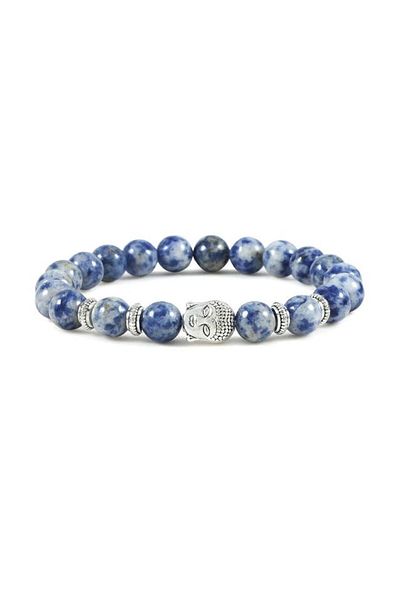 REDz Accessories Set de 2 brățări Buddha, pietre naturale, albastru