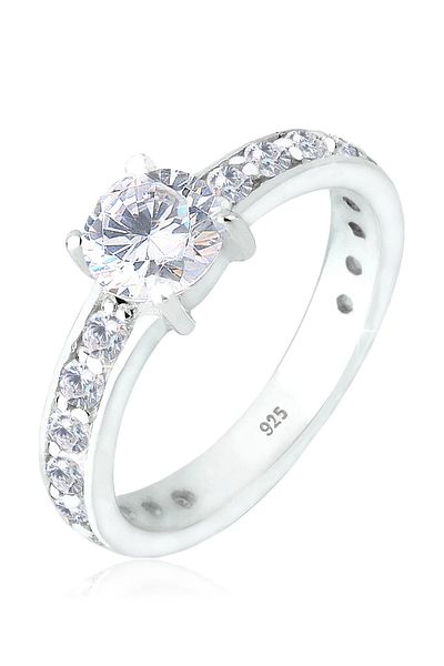 ELLI Ring Solitär Zirkonia 925 Sterling Silber