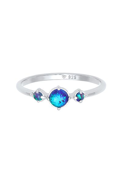 ELLI Prsten Trend Bandring Trio Geo Vintage Opale 925 Stříbrný