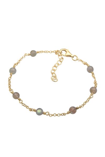 ELLI Bracelet Labradorit Edelstein Kugeln Sommer 925er Silber