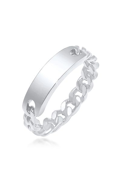 ELLI Ring Damen Bandring Plättchen Panzerkette Trend Blogger aus 925 Sterling Silber