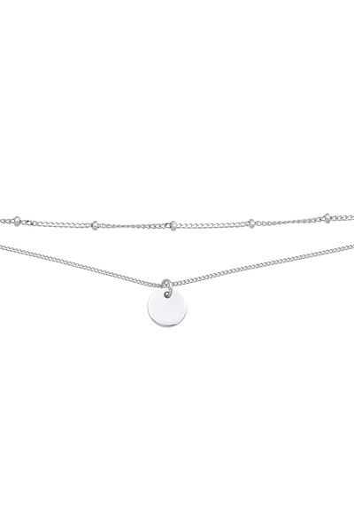 ELLI Náhrdelník Ladies Choker Layer Platelet in 925 Sterling Silver Gold Plated
