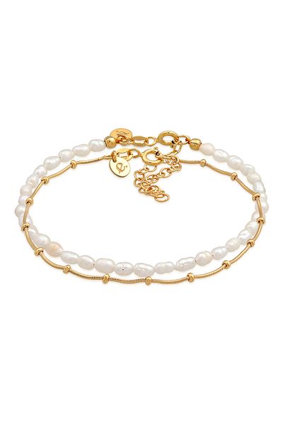 ELLI Bracelet Ladies Balls Basic Set Of 2 With Freshwater Cultured Pearls In 925 Sterling Silver