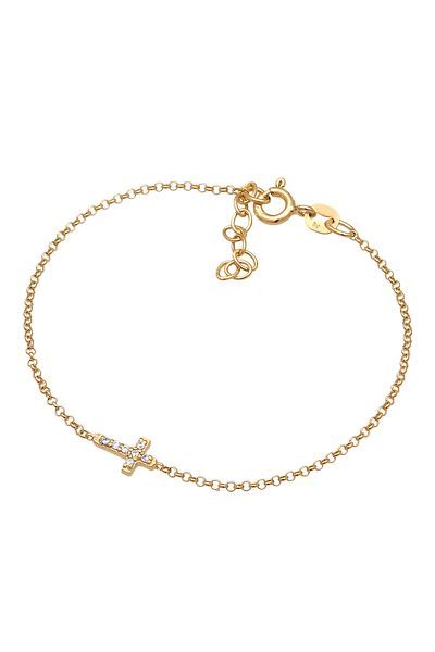 ELLI Pentru Copii Religie Brățară Cristal Zirconiu Pandantiv Cruce - Argint Sterling 925
