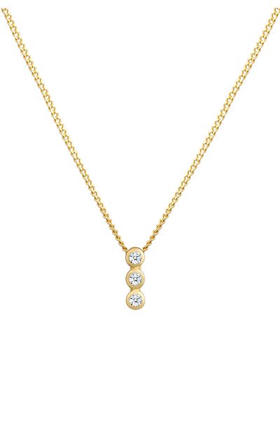 ELLI Halskette Anhänger Kreis Geo Diamant 585 Gelbgold
