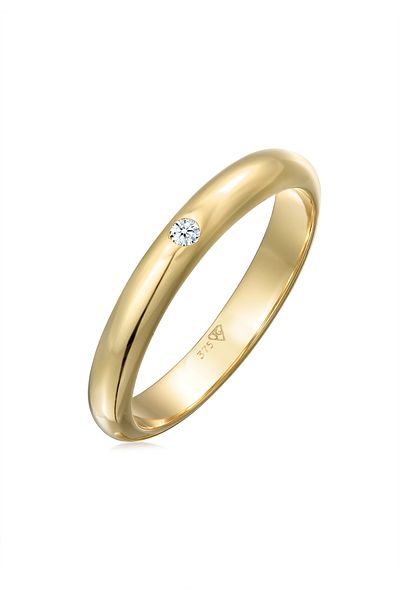 ELLI Ring Ehering Solitär Diamant 0.03 ct. 375 Gelbgold