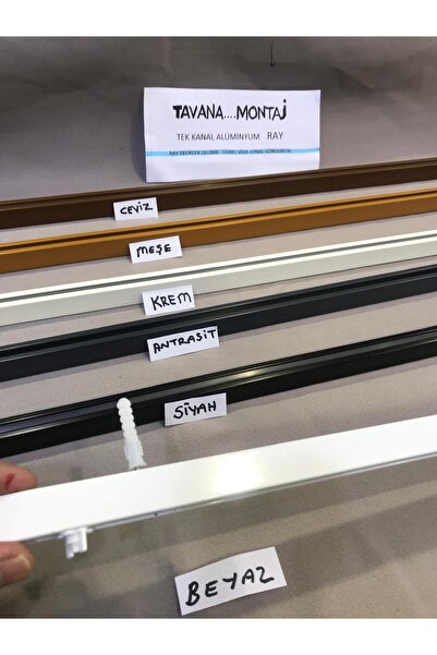 özdeğer home 150cm tavana montaj tek kanallı alüminyum perde rayı metal korniş