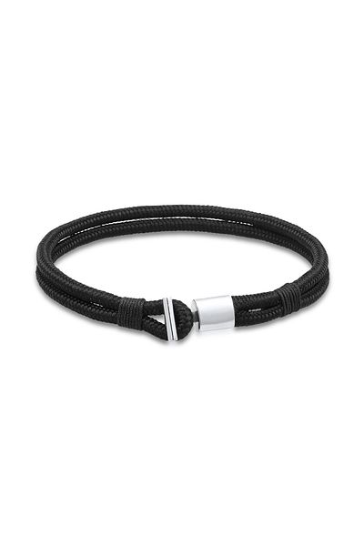 KUZZOI Bracelet Textilband Knoten Haken Basic Cool 925er Silber