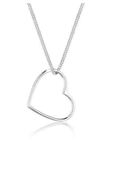 ELLI Halskette Damen Herz-Anhänger Basic aus 925 Sterling Silber
