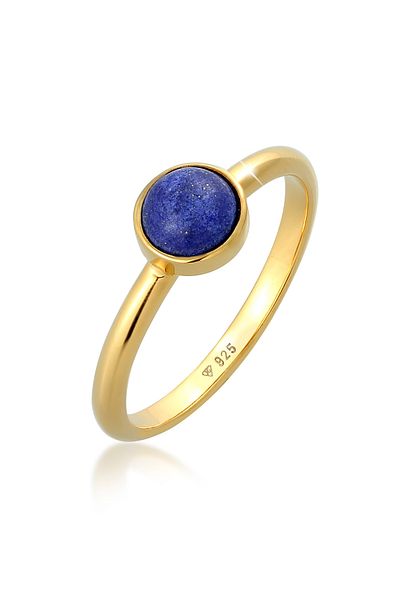 ELLI Ring Ladies Solitaire Plain With Lapis Lazuli Gemstone In 925 Sterling Silver