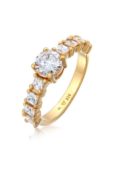 ELLI Ring Ladies Engagement Ring Elegant With Zirconia Crystals In 925 Sterling Silver