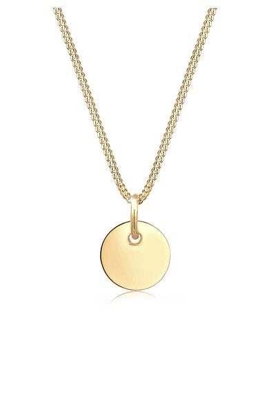 ELLI Halskette Damen Plättchen-Anhänger Basic Geo Look aus 925 Sterling Silber