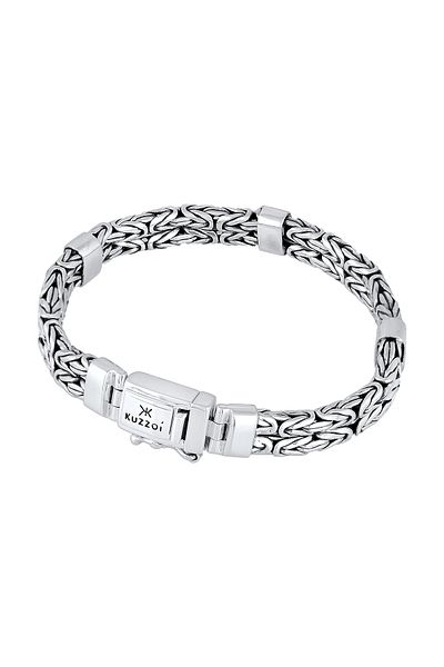 KUZZOI Bracelet Herren Trend Königskette Oxidiert 925 Silber