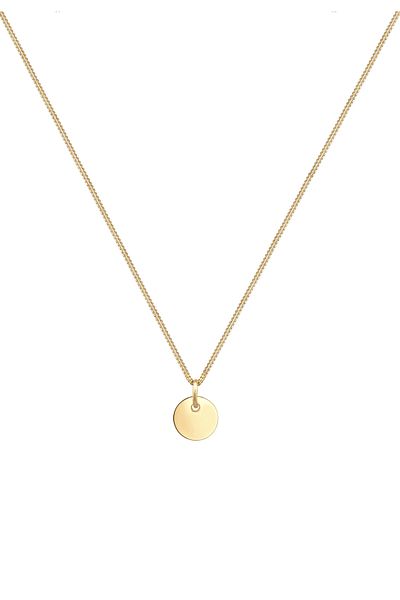 ELLI Halskette Damen Plättchen-Anhänger Basic Geo Look aus 925 Sterling Silber
