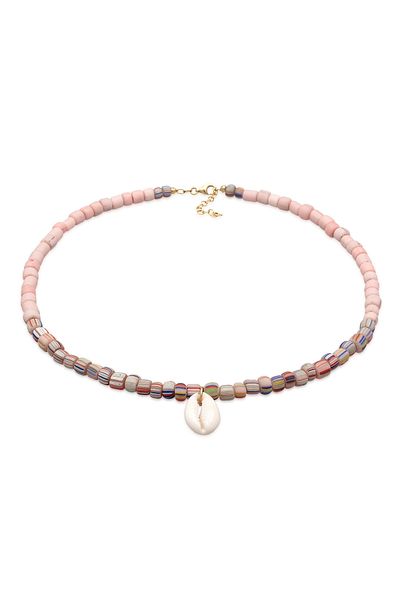 ELLI Kauri-Muschel-Halskette für Damen – 925er Sterlingsilber, Nockenperlen